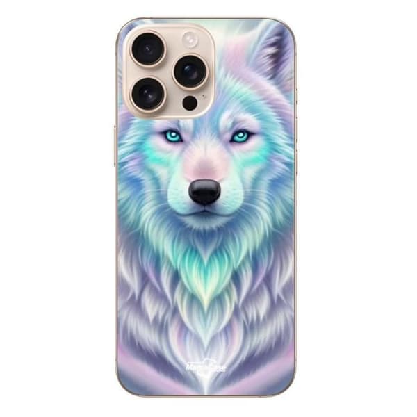 Iphone 16 Pro Max Cover Hvid Ulv Lilla Refleks Maniacase