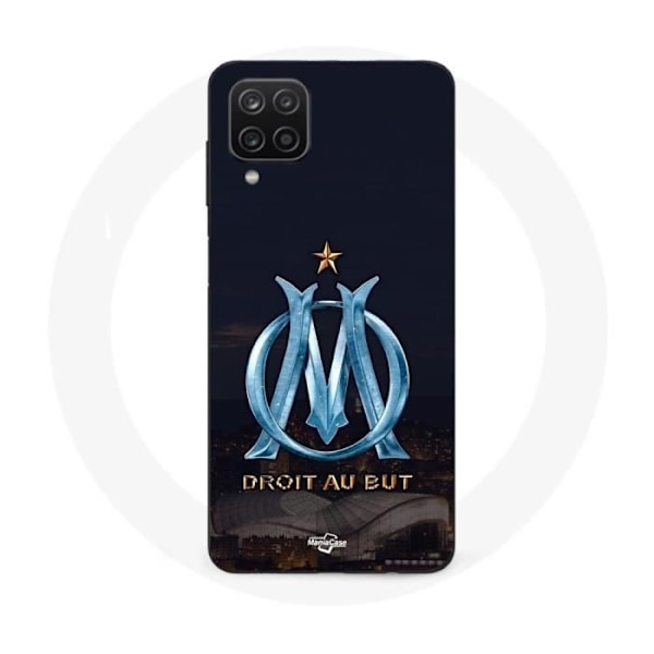 Coque - Samsung - Galaxy A12 - OM-logotyp - Blå och guld - Mjuk Blått och guld