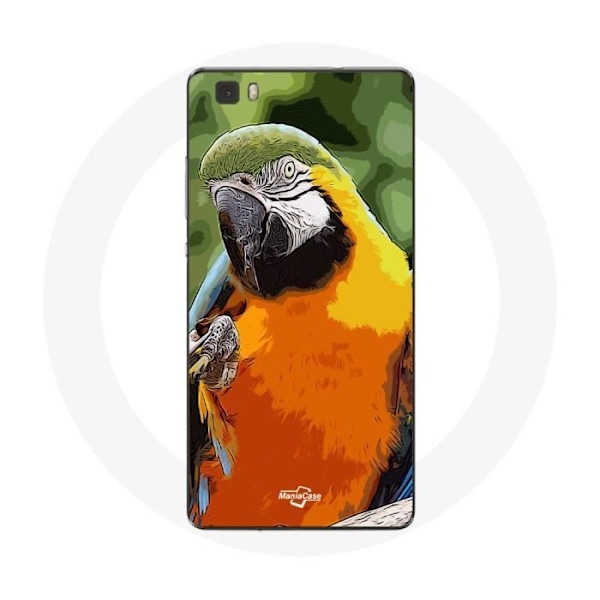 Fodral för Huawei P8 Aras Papegoja Orange grön