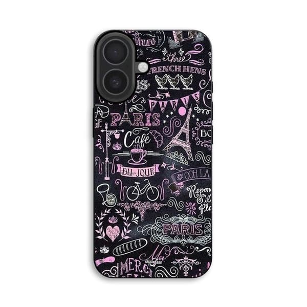 Cover til iPhone 16 Plus Paris Frankrig café Maniacase Svart