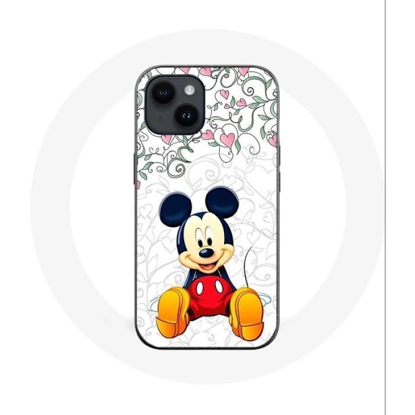 Coque - Maniacase - Iphone 14 Plus - Mjuk - Multicolor - Mickey Mouse Blommor Hjärtar Flerfärgad