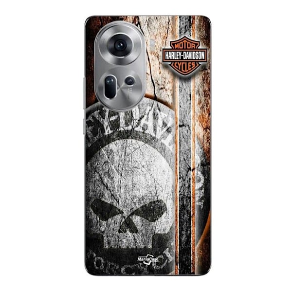 Coque Maniacase För Oppo Reno 11 5g Harley Davidson dödskalle vintage Svart