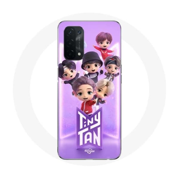 Coque - MANIACASE - Oppo A54 5G - Blød Silikone - BTS TinyTAN - Lilla Sort Svart