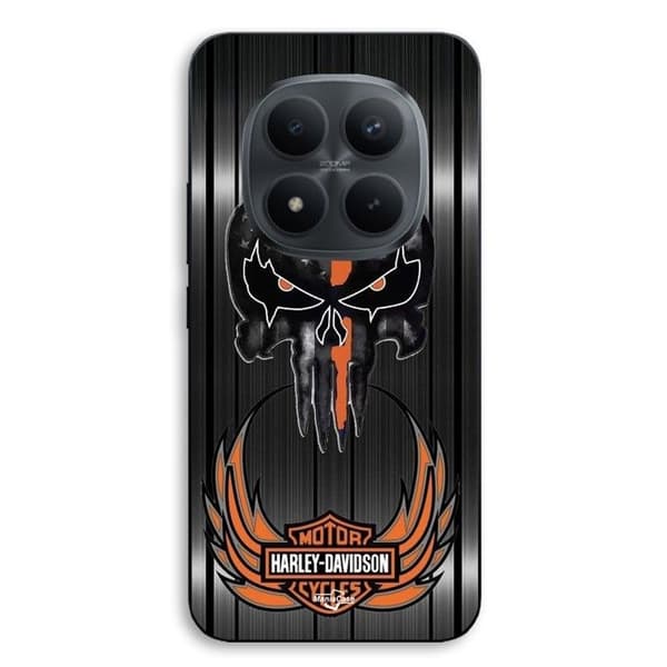 Telefoncover - MANIACASE - Xiaomi Redmi Note 15 Pro Plus 5G - Silikone TPU - Harley Davidson dødningehoved - Grå Grå