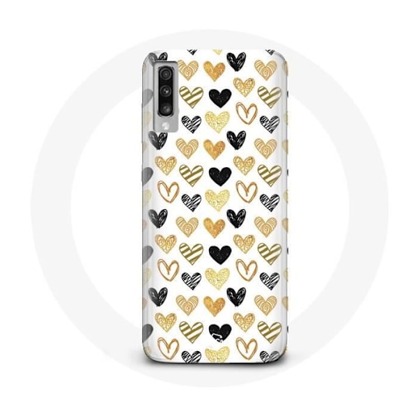 Coque för Samsung Galaxy A50 med hjärtan bakgrund