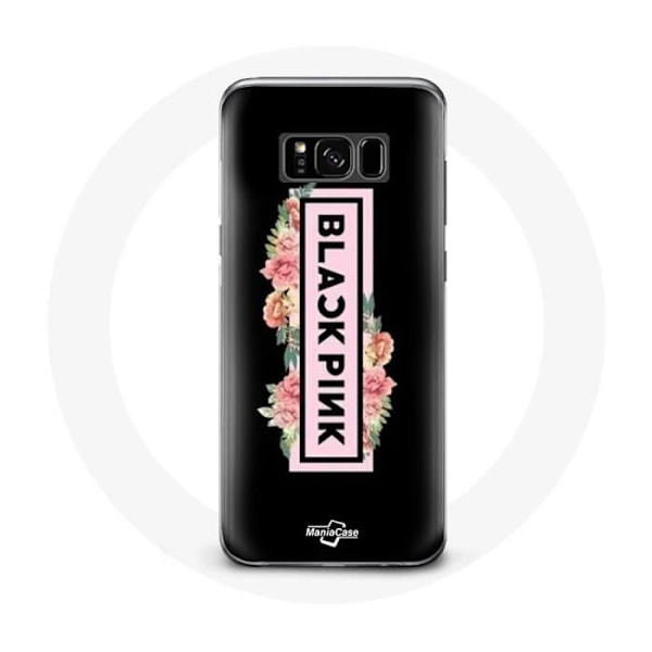 Coque för Samsung Galaxy S8 Plus Blackpink K-pop Grupp Logotyp Svart Rosa Svart Bakgrund