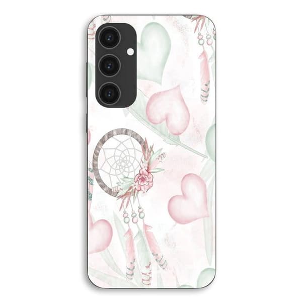 Cover til Samsung Galaxy S24 fe tekstur hjerte drømmefanger Maniacase Svart