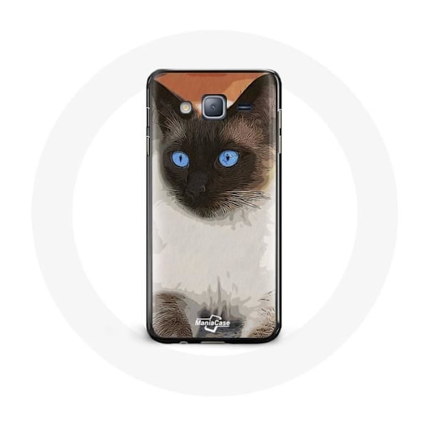 Skydd för Samsung Galaxy J7 Sibirisk katt Svart och vit Blå ögon