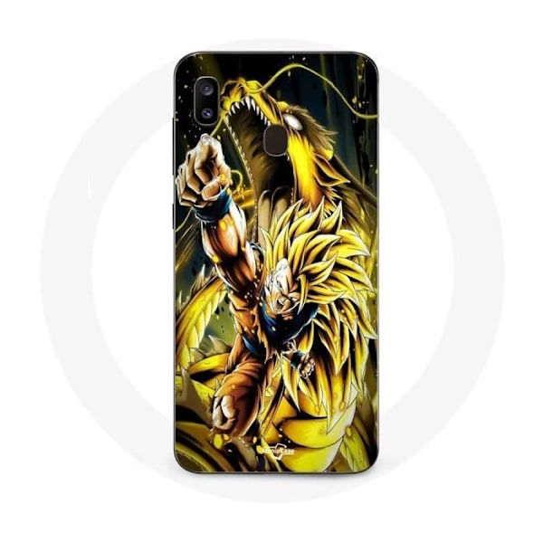 Coque Maniacase för Samsung Galaxy A20 Son Goku Super Saiyan SSJ3 Drakattacke