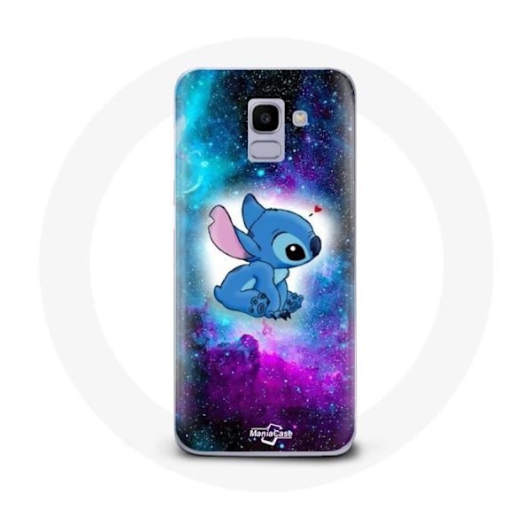 Coque - Maniacase - Galaxy A8 2018 - Mjuk - Färgglad - Stitch Ohana Citat Utrymme Färgad