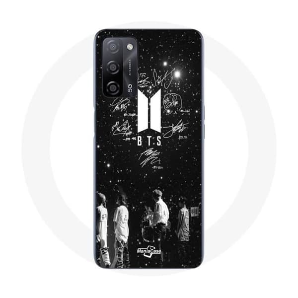 Coque - BTS - Oppo A55 5G - Blød - Sort - BTS Medlemmer