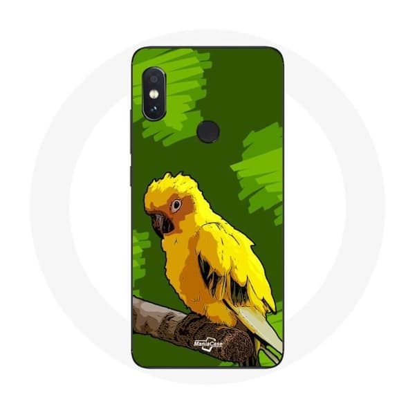 Kotelo Xiaomi Redmi Note 5 AI Dual Camera Keltamustat Linnut Vihreä Tausta