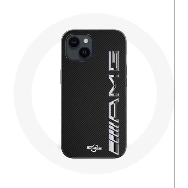 Coque - Maniacase - Iphone 14 Plus - Logo AMG - Carbontekstur - Blød