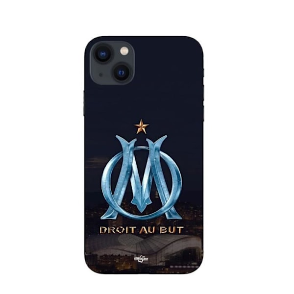 Coque - Maniacase - iPhone 15 Plus - OM-logotyp blå och guld - Mjuk - Silikon skydd svart