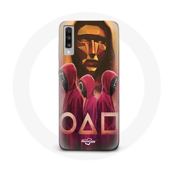 Coque för Samsung Galaxy A50 Squid Game Masker Triangel, Fyrkant och Cirkel Teckning