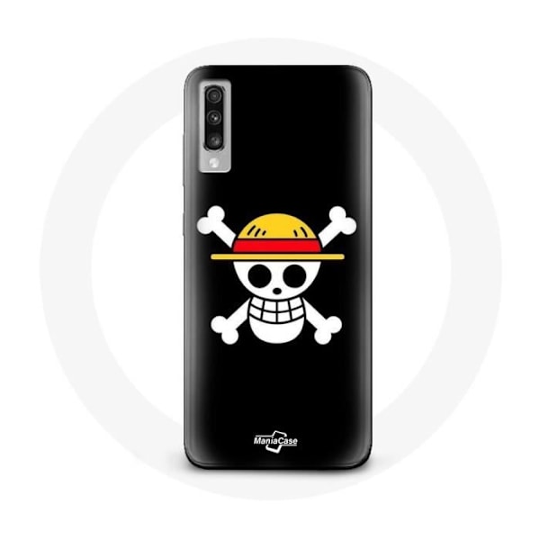 Coque Samsung Galaxy A70 One Piece Manga Huvudskalle Svart Bakgrund