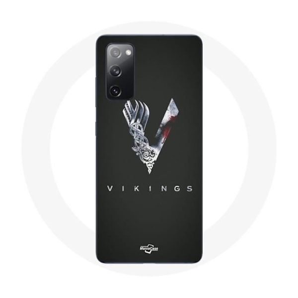 Skydd för Samsung Galaxy S20 FE Vikings Serie Säsong 6 logotyp V Svärd Grå Bakgrund Svart
