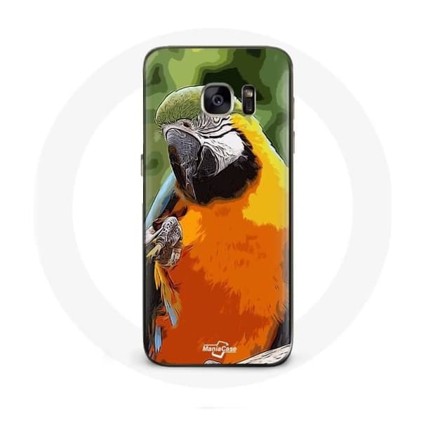 Coque для Samsung Galaxy S7 Edge Aras Perroquet Orange vert