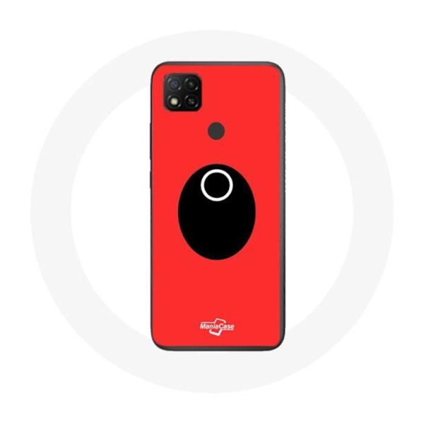 Coque - Xiaomi - Redmi 9C - Mjuk - Röd - Squid Game mask cirkel