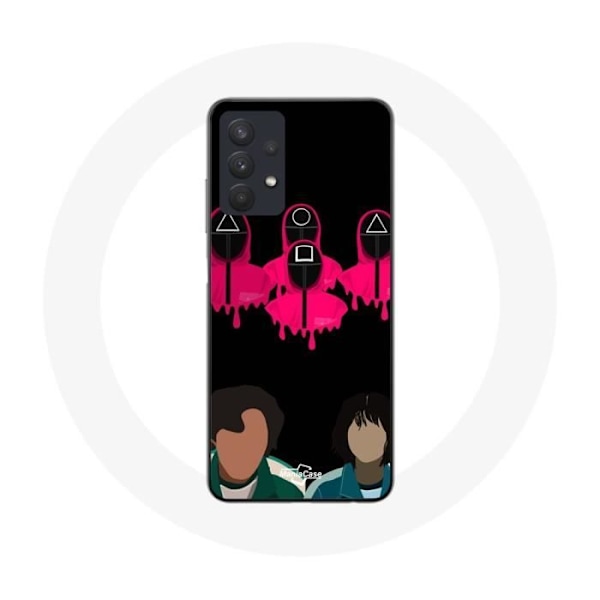 Coque för Samsung Galaxy A32 5G Squid Game Seong Gi hun och Kang Sae Byeok Masker Triangel, Fyrkant och Cirkel