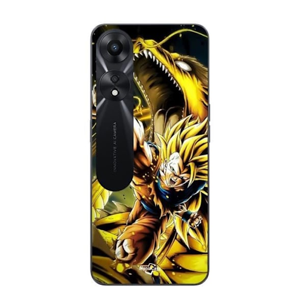 Coque - Maniacase - Oppo A78 5G - Son Goku Super Saiyan SSJ3 - Mjuk - Svart