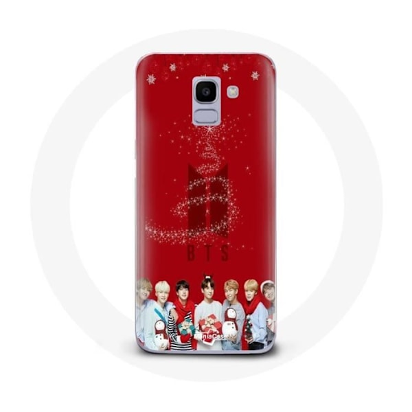 Skydd för Samsung Galaxy A8 2018 BTS Bangtan Boys Röd Bakgrund Julklapp 2023