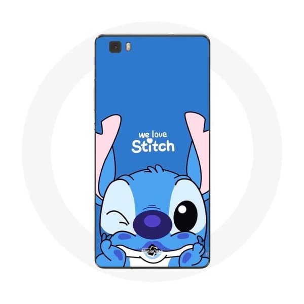 Coque för Huawei P8 Söt Stitch blå bakgrund