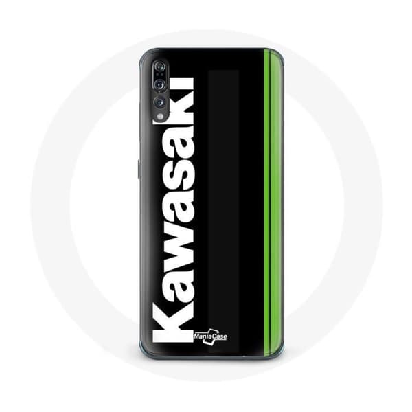 Coque - Kawasaki - Huawei P20 - Blød - Sort - Logo Mønster