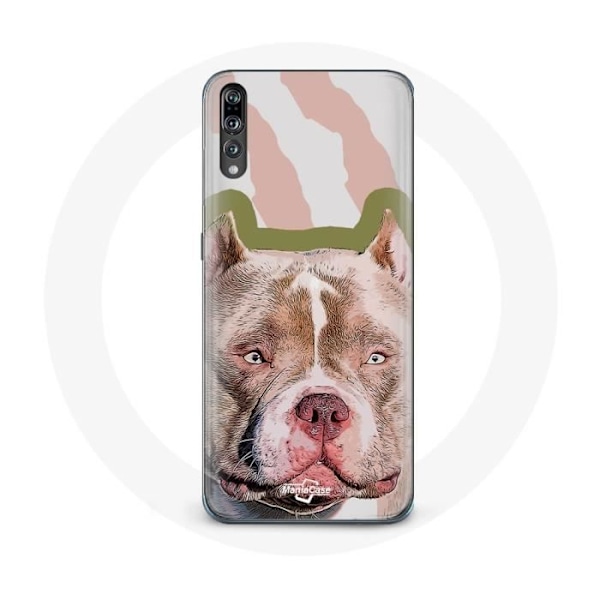 Coque - Huawei - P20 - Souple - Brun - Chien de Pitbull kastanj