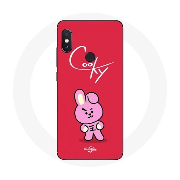 Coque för Xiaomi Redmi Note 5 AI Dual Camera BTS Bangtan Killar BT21 Cooky Röd Bakgrund