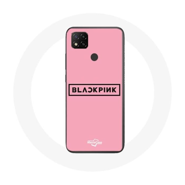 Coque pour Xiaomi Redmi 9C Blackpink K-pop-gruppens logotyp rosabackgrund