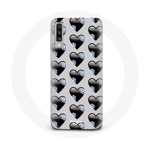 Samsung Galaxy A70 cover med sorte hjerter