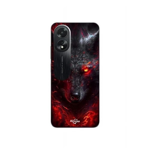 Coque Oppo A38 Loup svart eld röd Maniacase