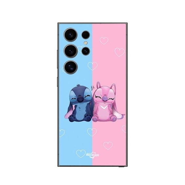 Coque - Maniacase - Samsung Galaxy S25 Ultra - Silikon - Mjuk - Stitch Söt Svart