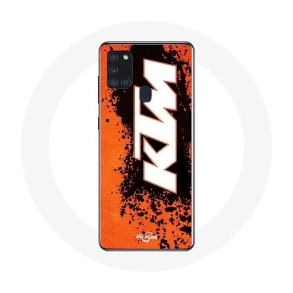 Coque Samsung Galaxy A21S KTM-logotyp vit bakgrund orange