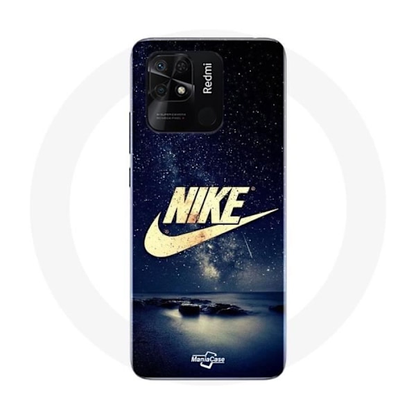 Coque - Nike - Xiaomi Redmi 10C - Guld Logotyp - Stjärnklar Natt - Mjuk Doré, Stjärnig Natt