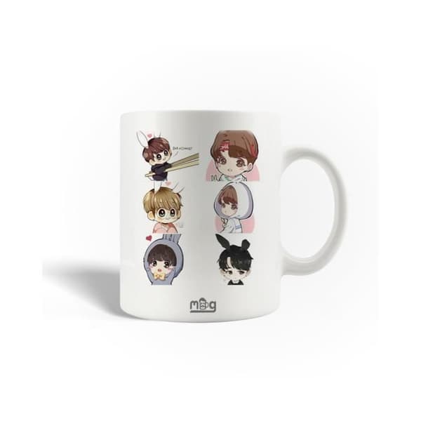 Keramisk mugg - BTS - Jungkook - 30cl - Vit - Diskmaskinskompatibel