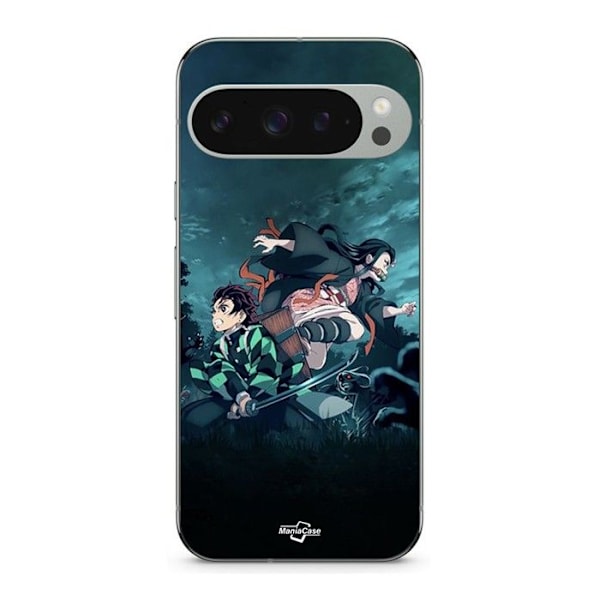 Coque - MANIACASE - Google Pixel 9 Pro - Silikon mjuk - Svart - Demon Slayer Svart