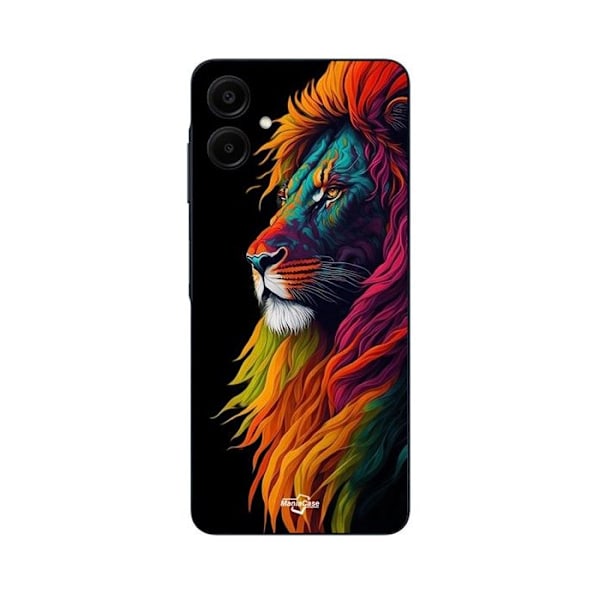 Mobilskal - Maniacase - Samsung Galaxy A06 - Silikon - Mjuk - Färgglad Majestätisk Lejon Svart