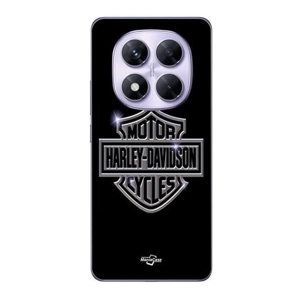 Cover - MANIACASE - Xiaomi Redmi Note 14 Pro 5G - Harley Davidson - Blød - Sort/Grå Mörkgrå