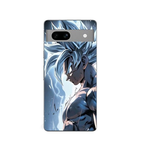 Telefoncase - Maniacase - Google Pixel 7a - Son Goku Super Saiyan SSJ3 - Silikon - Flexibel svart