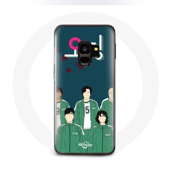 Cover til Samsung S9 plus Squid Game Plakat karakterer Kunst
