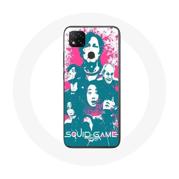 Coque Xiaomi Redmi 9C Squid Game Affisch karaktärer logo