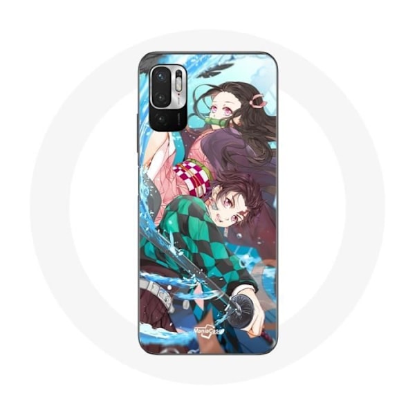 Coque för Xiaomi Poco M3 Pro Tanjiro och Nezuko Demon Slayer Kimetsu no Yaiba Anime