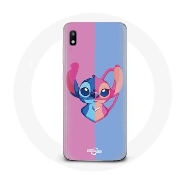Coque - Samsung - Galaxy A10 - Mjuk - Skydd - Stitch och Angel Blå Rosa Blå, Rosa