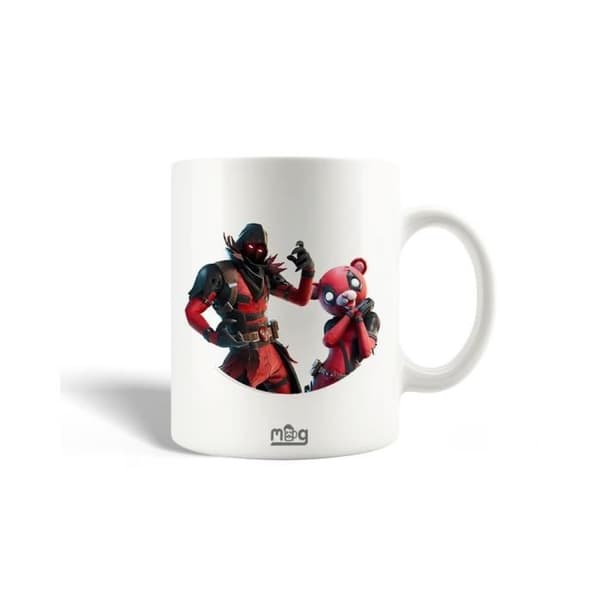 Mugg i keramik - Deadpool - Mashups Fortnite - 30cl - Diskmaskin Kompatibel - Vit