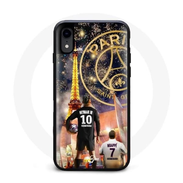 Coque för Iphone XR PSG Neymar och Mbappé God jul
