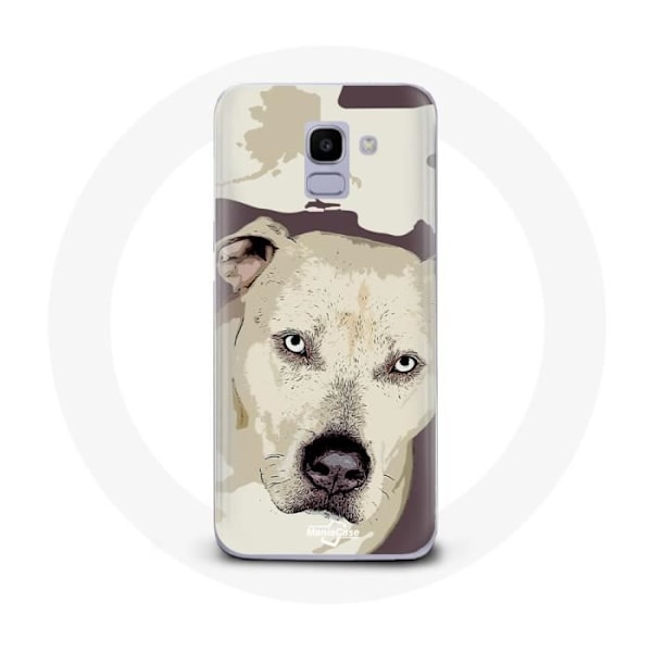 Skal till Samsung Galaxy A8 2018 Vit Pitbull Hund