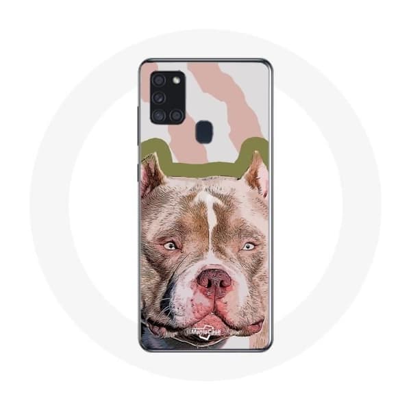 Coque - Samsung - Galaxy A21S - Blød - Pitbull Hund - Brun kastanj