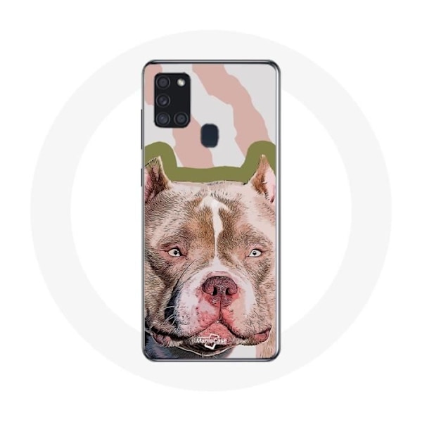 Coque - Samsung - Galaxy A21S - Mjuk - Pitbull Hund - Brun kastanj